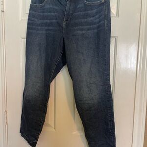 Maurices Everflex Mid Rise Straight Leg Jeans in Dark Blue Wash